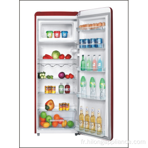 Réfrigérateur rétro vintage de couleur rouge de haute qualité